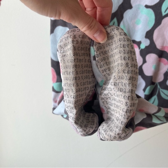 Floral and giraffe toddler girl fleece Onesie zip up pajamas size 3T colourful - Picture 11 of 13